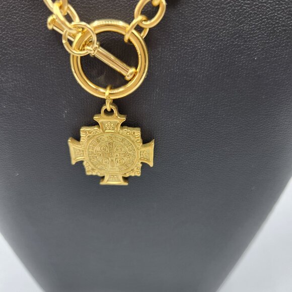 Chunky chain with toggleand pendant gold plated - Picture 5 of 6